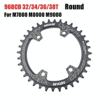 (36T, 96bcd round black) Deckas 96bcd Chainring Mtb Mountain Bike Bicycle Chain Ring 32t 34t 36t 38t Crown Tooth Plate Parts For M7000 M8000 M4100 M5100