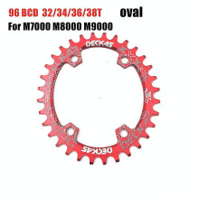 (32T, 96bcd oval red) Deckas 96bcd Chainring Mtb Mountain Bike Bicycle Chain Ring 32t 34t 36t 38t Crown Tooth Plate Parts For M7000 M8000 M4100 M5100