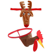 2pcs Rooster Men's Sexy Panties Deer Underwear Briefs G String Thong For Halloween Christmas