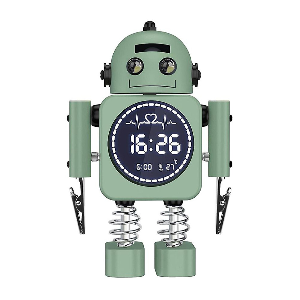 Robot Smart Digital Alarm Clock Temperature Display Desktop Clocks With Snooze Bedroom For Child Gi