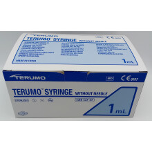 Terumo 1ml Syringes – Box of 100, Sterile, Latex-Free, Luer Slip, Clear Barrel with Bold Markings, Smooth Plunger (REF: TU8MDSS01SE)