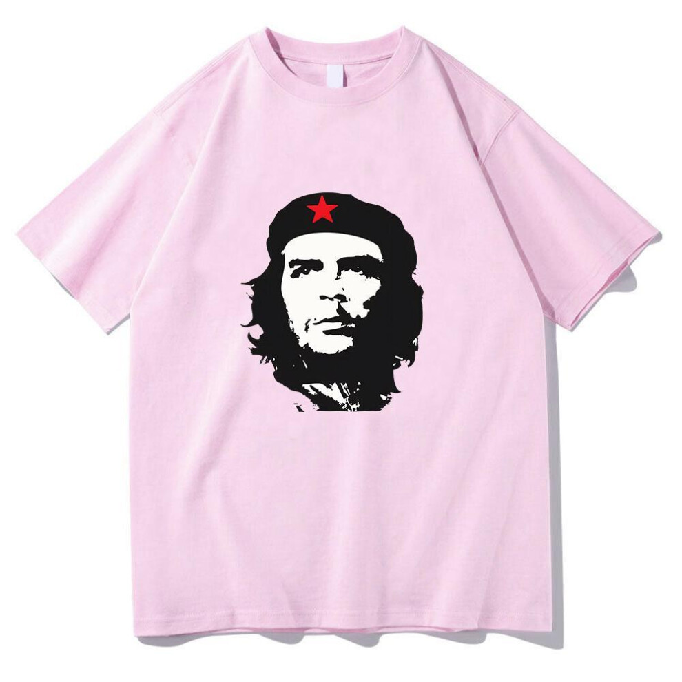 (pink, L) Che Guevara T-shirt Casual Cotton Short Sleeves Tee-shirt For Women Vintage Printing T Shirts Aesthetic Clothes