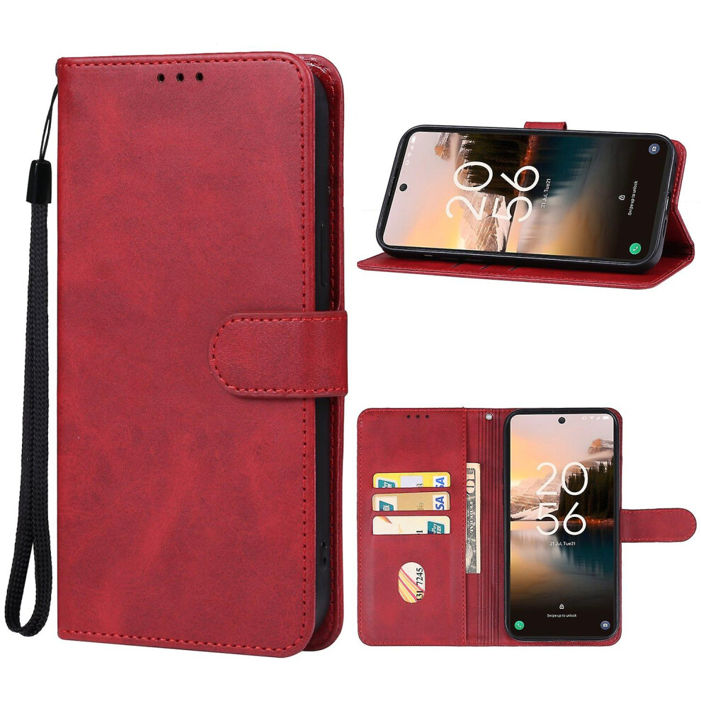 (Red) Leather Phone Case For Tcl 40 Nxtpaper 4G Red 8107440874504