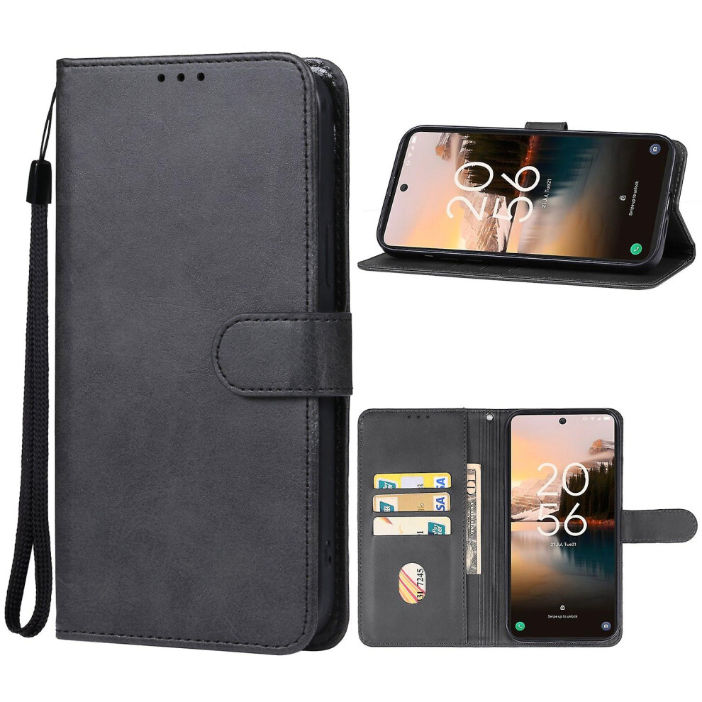 (Black) Leather Phone Case For Tcl 40 Nxtpaper 4G Black 8107440874535