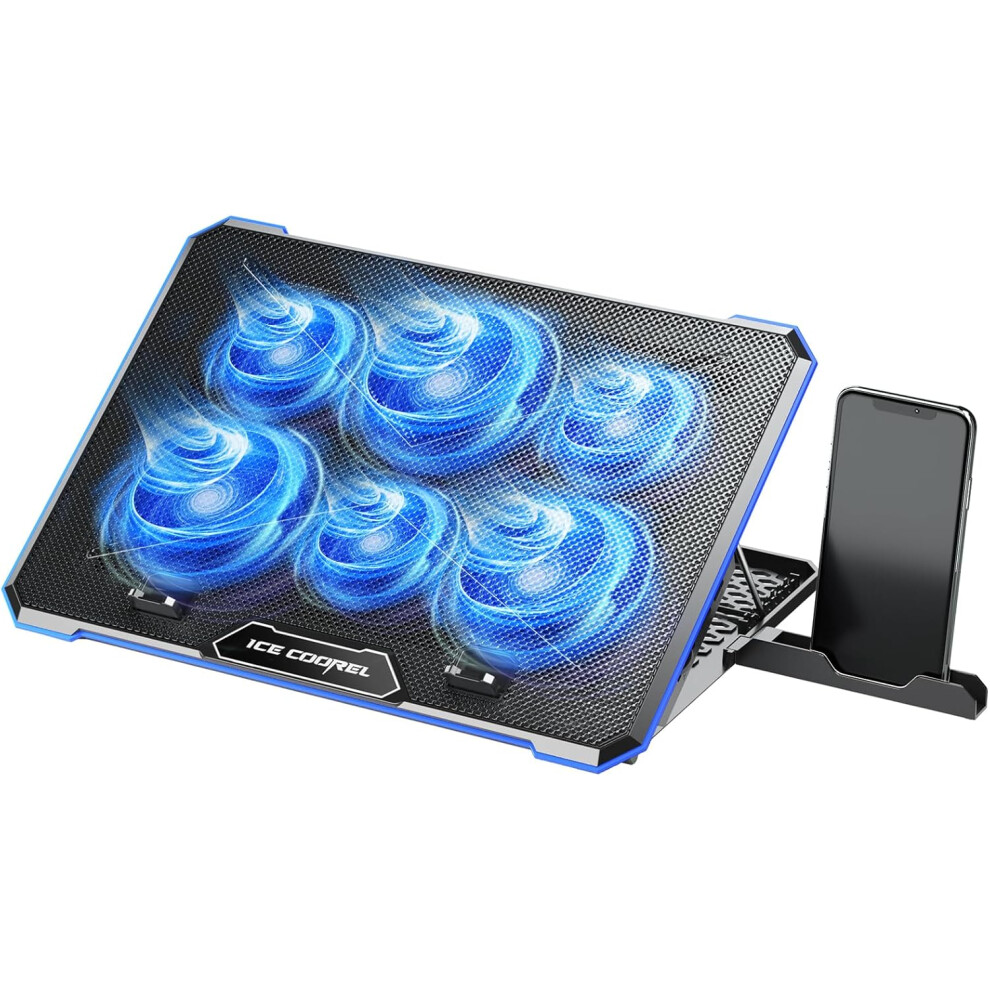 12"-17.3" Laptop Cooling Pad Cooler Mat Fan Laptop Stand Holder 6 Fans