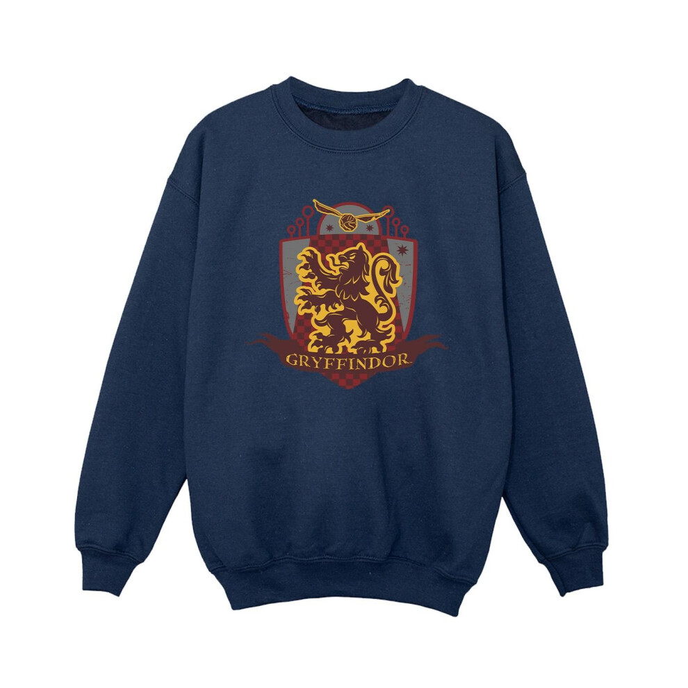 (7-8 Years, Navy Blue) Harry Potter Boys Gryffindor Chest Badge Sweatshirt