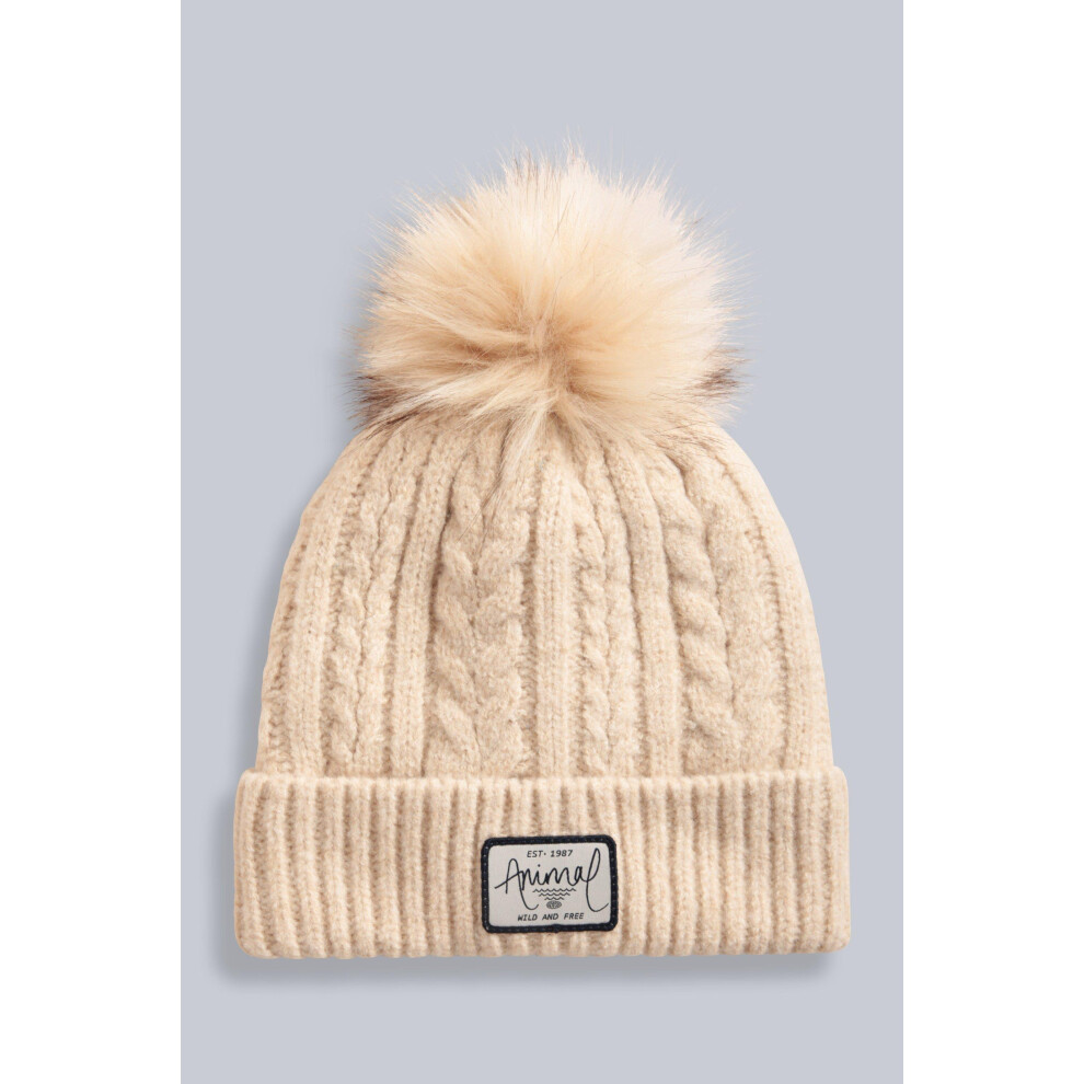 (One Size, Light Beige) Animal Womens/Ladies Becky Recycled Winter Hat