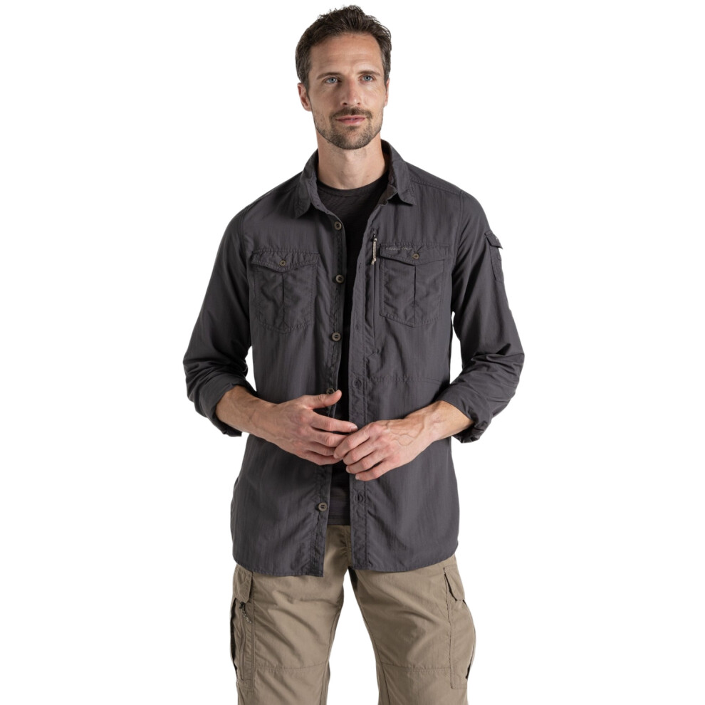 (XXL, Black Pepper) Craghoppers Mens Adventure III Nosilife Long-Sleeved Shirt