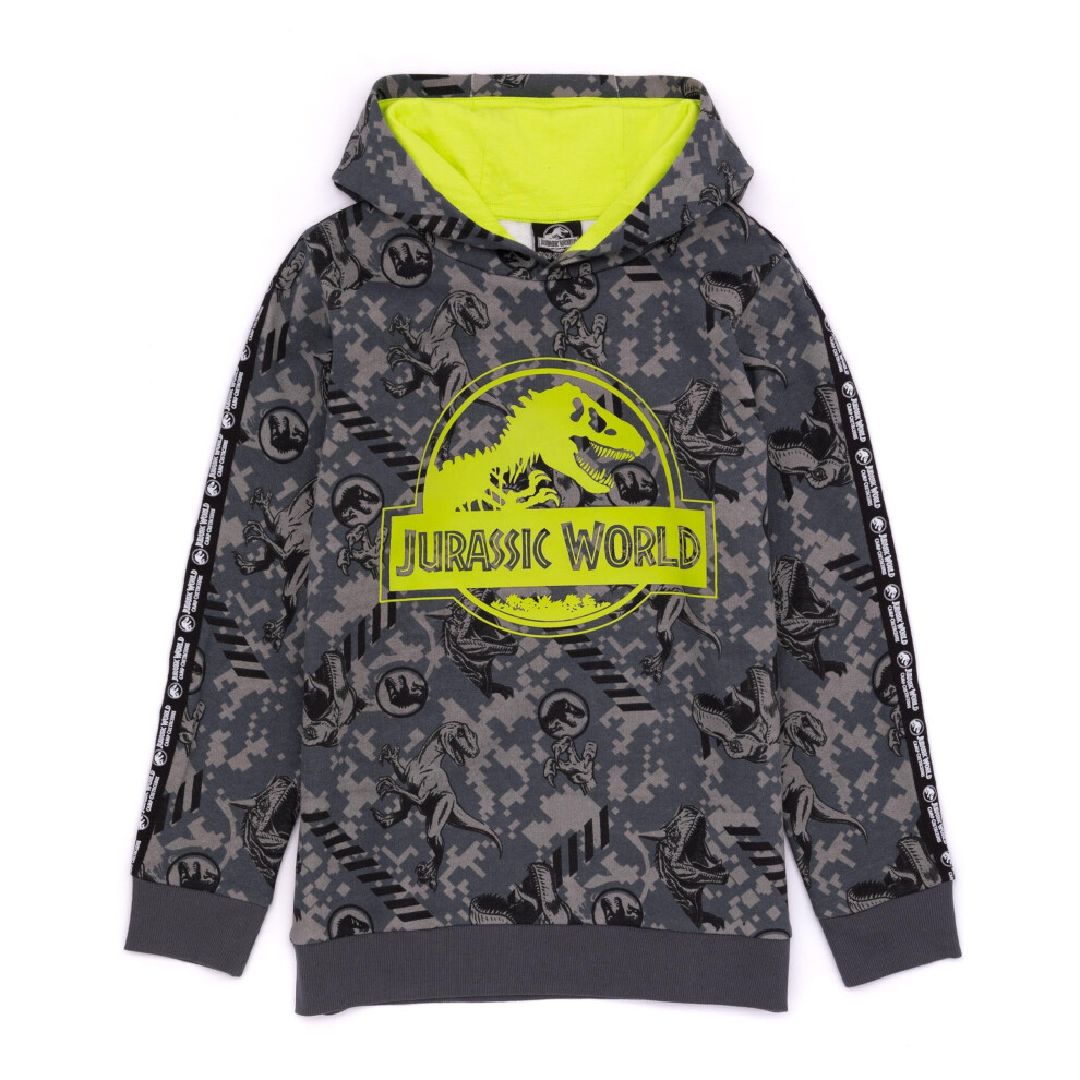 (7-8 Years, Grey) Jurassic World: Camp Cretaceous Childrens/Kids Logo Hoodie