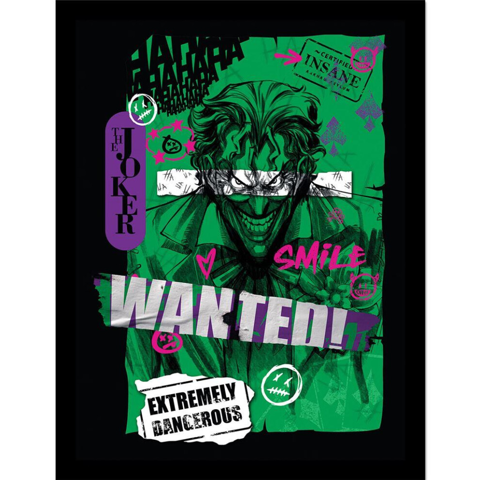 Batman Joker Wanted Framed Poster