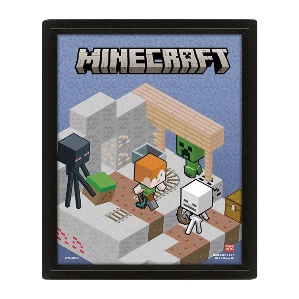 Minecraft Terrain 3D & Lenticular Poster