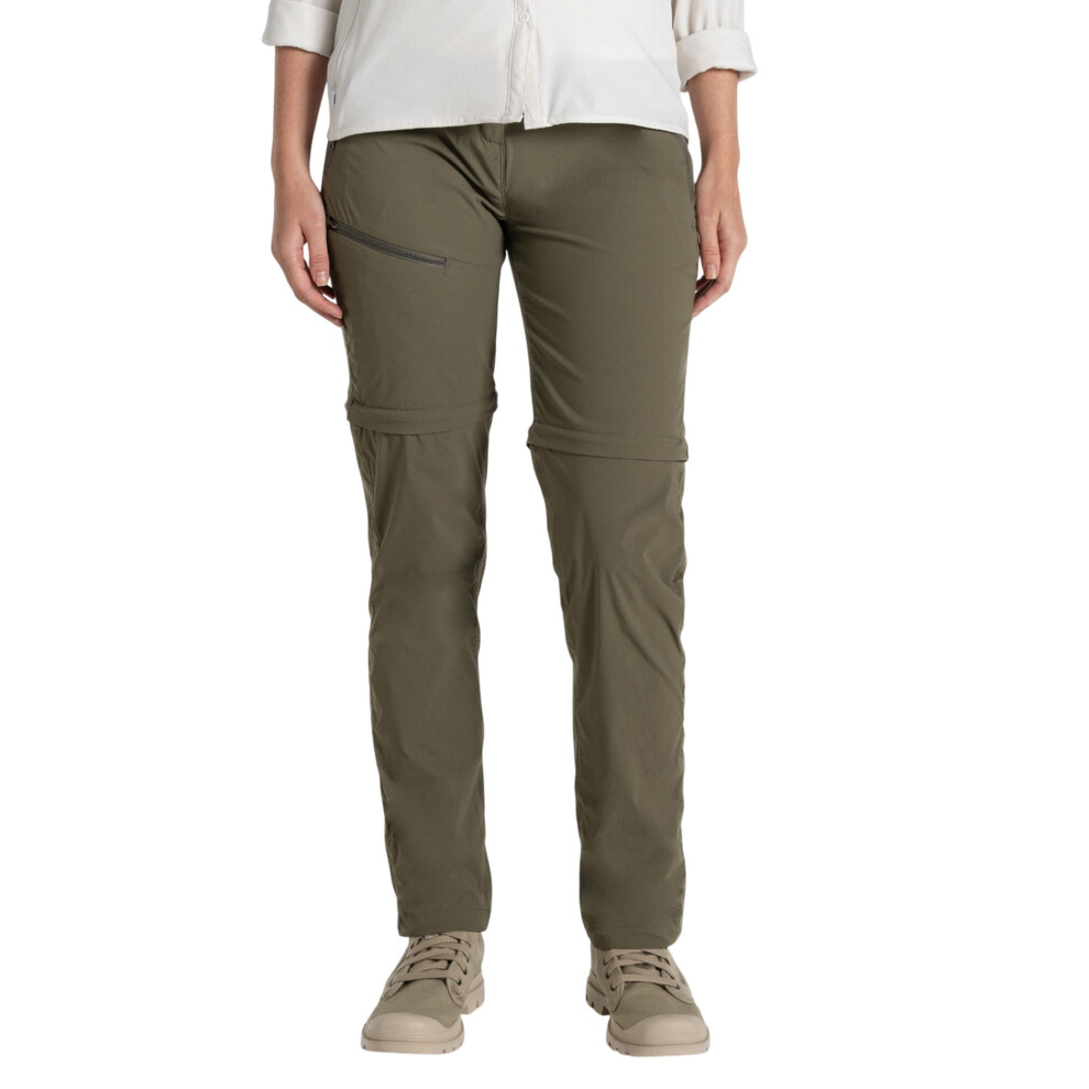 (8 UK L, Wild Olive) Craghoppers Womens/Ladies Pro III Nosilife Convertible Trousers