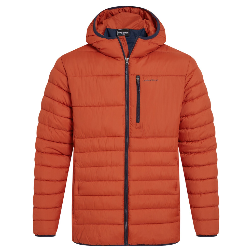 (XS, Carnelian Orange) Craghoppers Mens Compresslite VIII Hooded Padded Jacket