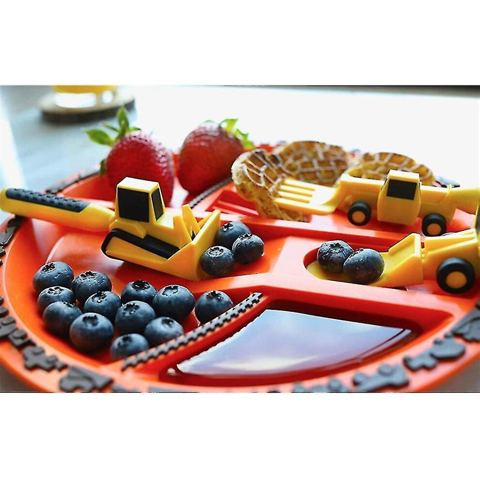 Children's Car Tableware Bulldozer Excavator Shovel Toddler Forks And Spoons Kids Utensils Tablewar