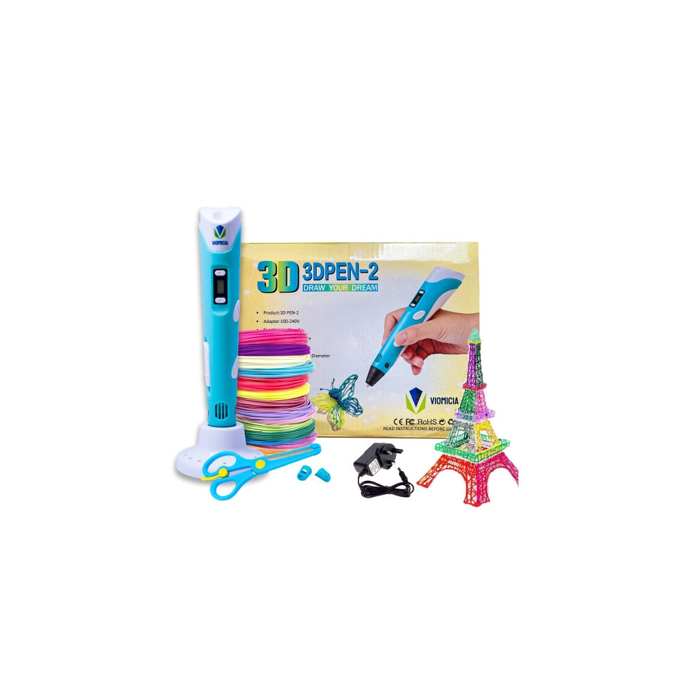 (Blue) 3D Printing Pen, 3D Doodler Pen with LCD Screen UK