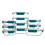 Glass Meal Prep Containers With Snap Lock Lids - Set 10 Green 6