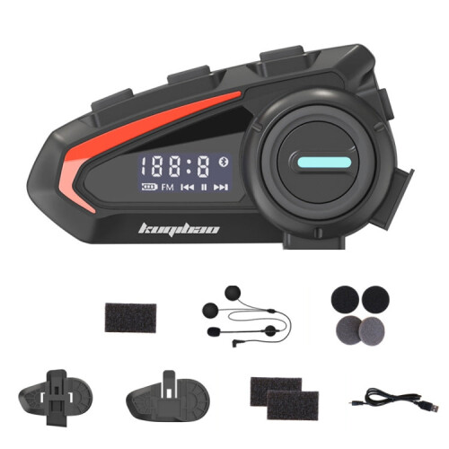KUQIBAO Motorcycle Helmet Waterproof Bluetooth Headset With Screen(Hard Microphone) 2