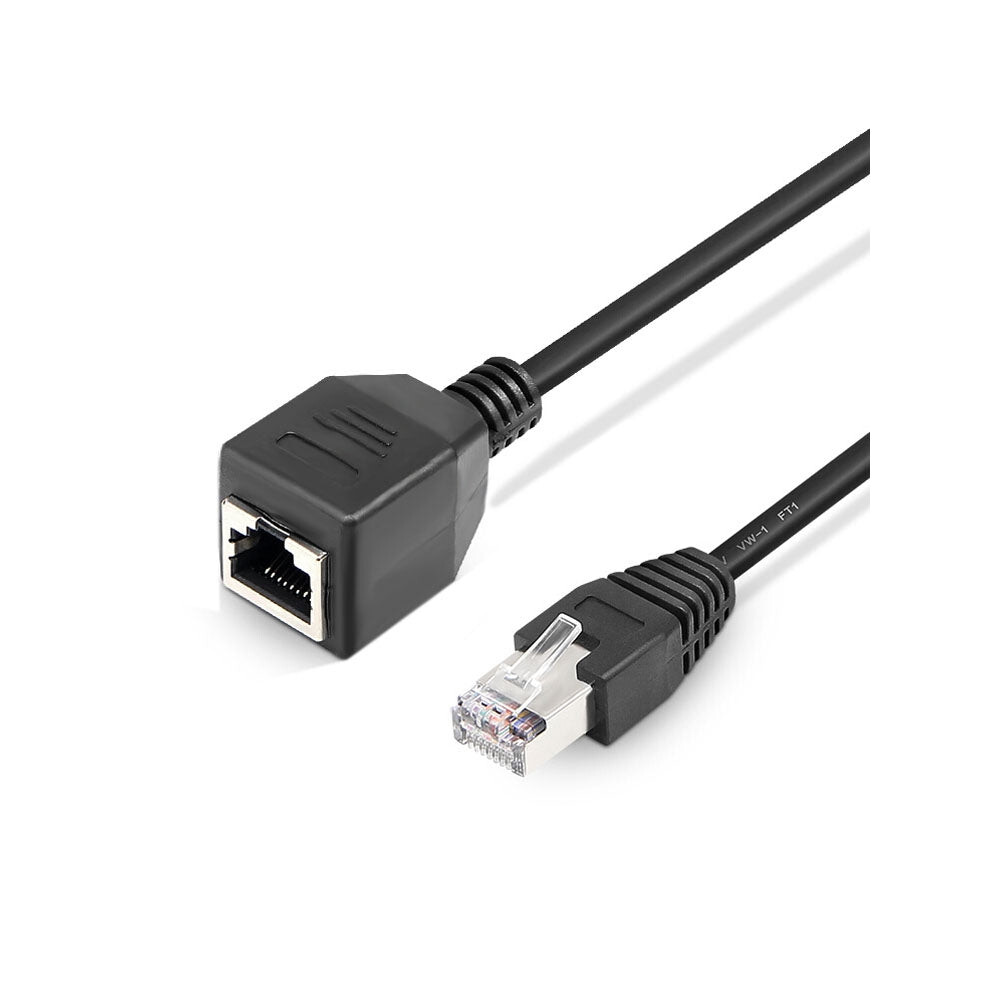 Rj45 Female To Male Cat Network Extension Cable, Length: 30Cm(Black) Black 740390261697