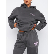 (dark grey, XXXL) Women's Long Sleeve Hoodie Sweatshirt and Sweatpants Set Stylish Two-Piece Tracksuit for Fall, Winter & Spring
