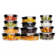 Glass Food Storage Containers With Airtight Lids set of 12 Black