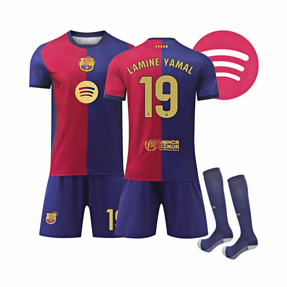 (28(5-5.3FT)) 24/25 Barcelona Home New Lamini Yamal Children's Football Jersey with Socks