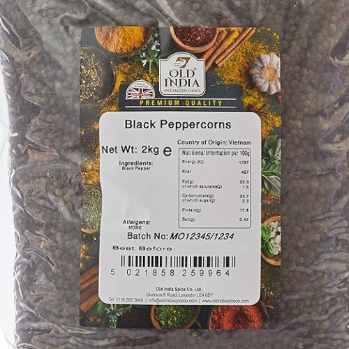 Old India Black Peppercorns 2kg 2