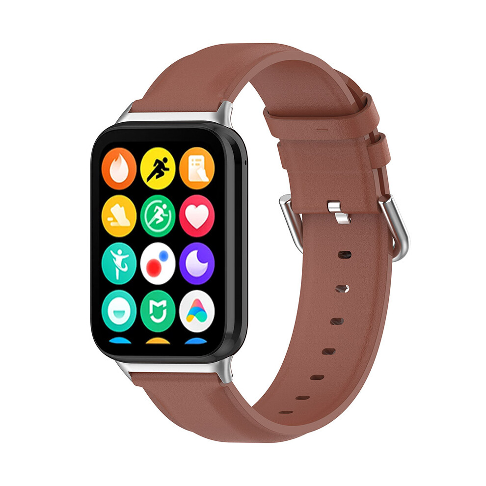 (Brown) Leather Watch Strap Leather Strap Round Tail Leather Band For Xiaomi Band 9Pro/Redmi Watch4 Brown,Not,Specified 606096961777