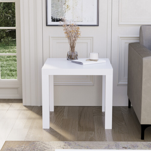 Vida Designs (White) Beeston Square Side Coffee Table for Living Room 2