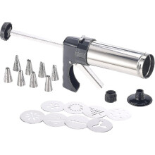 Baking Syringe: Stainless Steel Pastry Press & Topping Syringe with 8 Templates And 8 Nozzles (cookie Press)