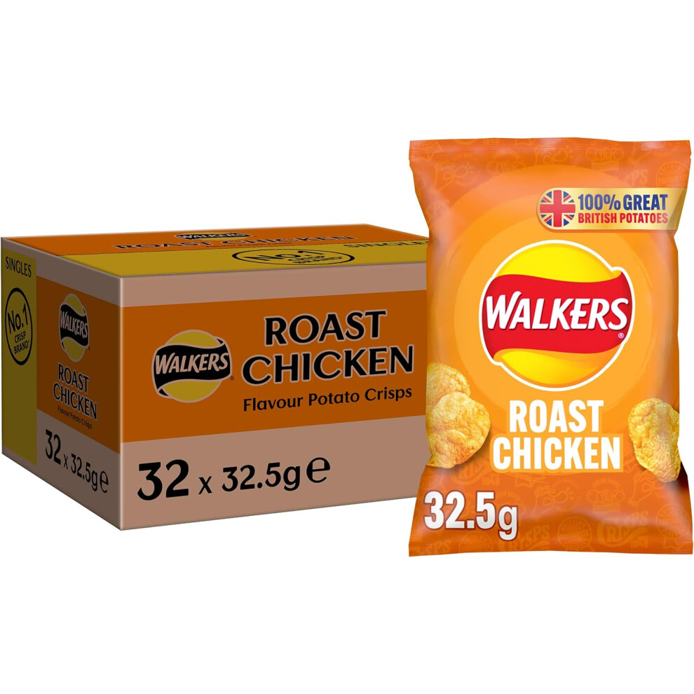 Walkers Roast Chicken Crisps Box, 32.5 G (Case Of 32)