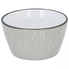 (Light Grey (Hexagons)) Single Cereal Bowl Stoneware Breakfast Oat Soup Rice Deep Dish Crockery 260ml