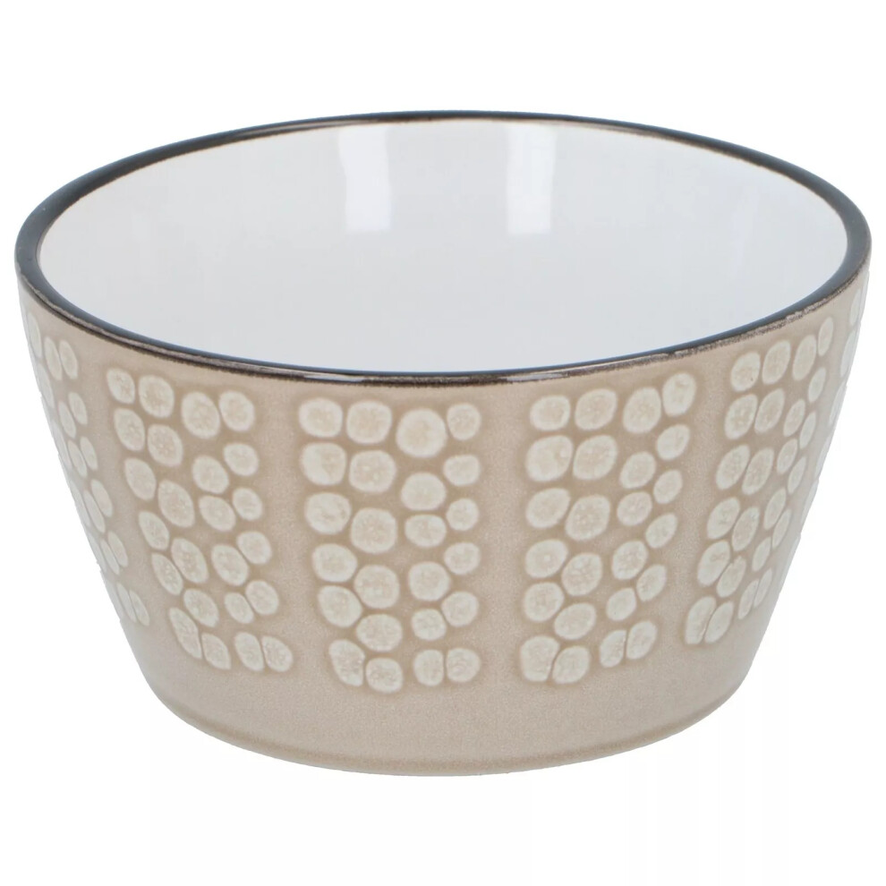 (Light Brown (Dotted)) Single Cereal Bowl Stoneware Breakfast Oat Soup Rice Deep Dish Crockery 260ml-image-OPC-PFTMCMN-NEW