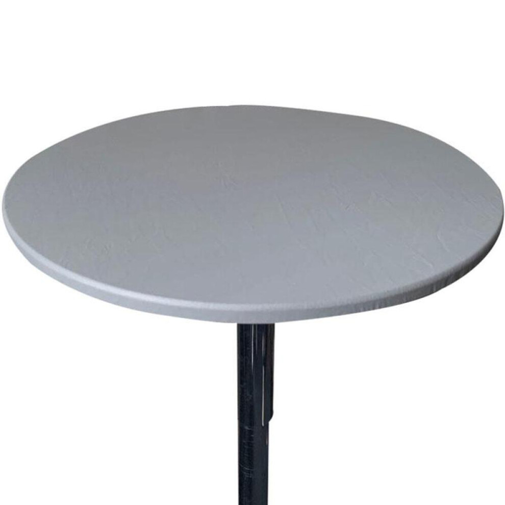 (gray, 100cm) Table Cover Cloth Protector Waterproof Polyester Round Tablecloth Catering Fitted Table Cover With Elastic Edged