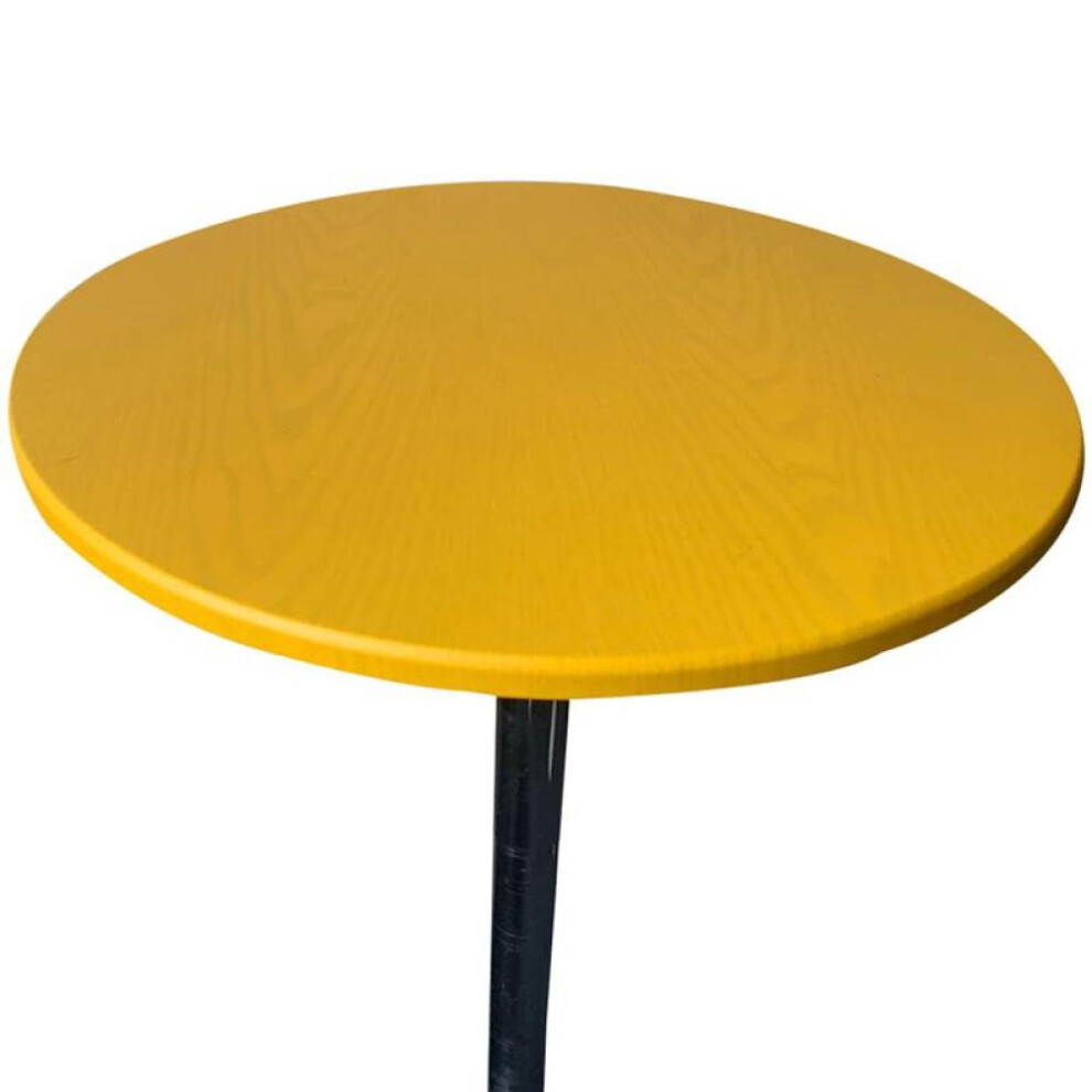 (yellow, 90cm) Table Cover Cloth Protector Waterproof Polyester Round Tablecloth Catering Fitted Table Cover With Elastic Edged