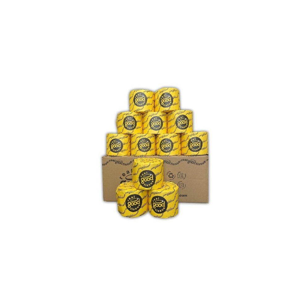 Real Good 12 Triple Length Rolls-400 Sheets Per Roll-3Ply-100% Recycled Toilet Paper