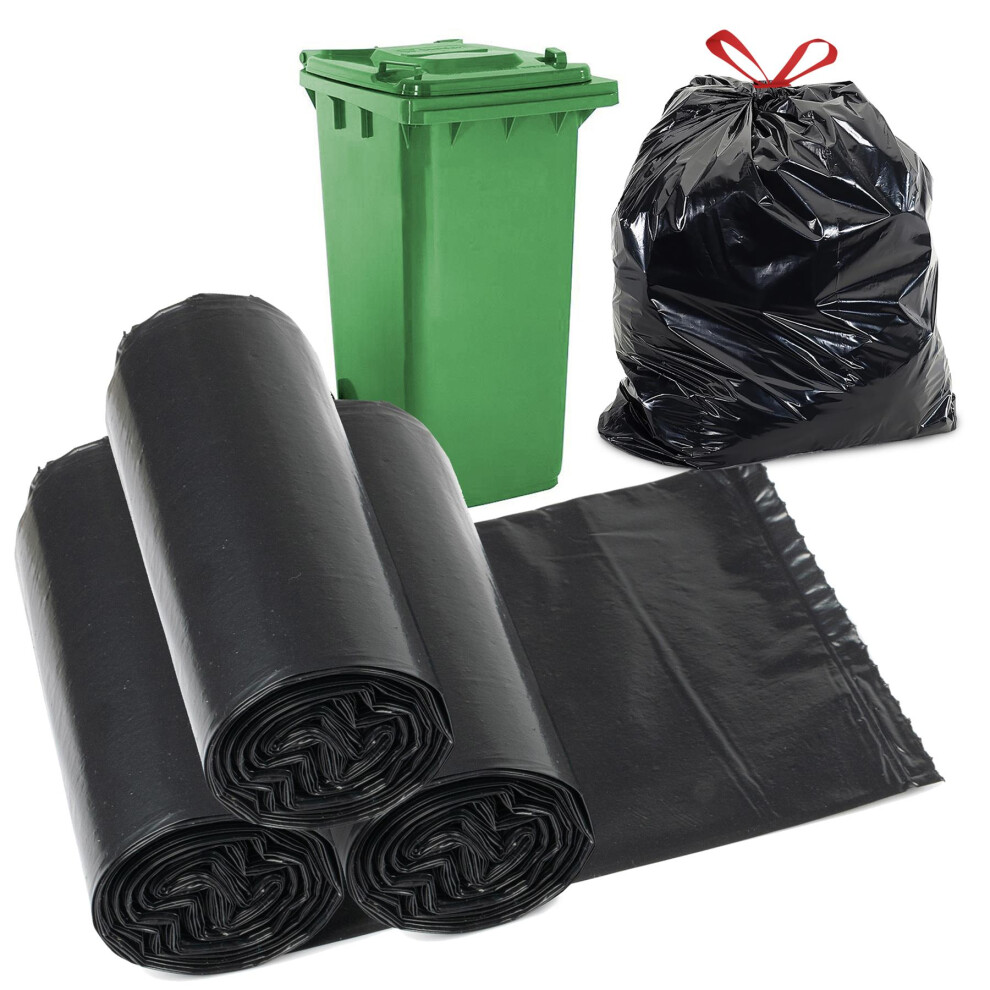 Geezy (30 Pack 130L Bin Bags) 30L, 130L Bin Bags Home Kitchen Refusal Sacks Recyclable Bin Liners Black