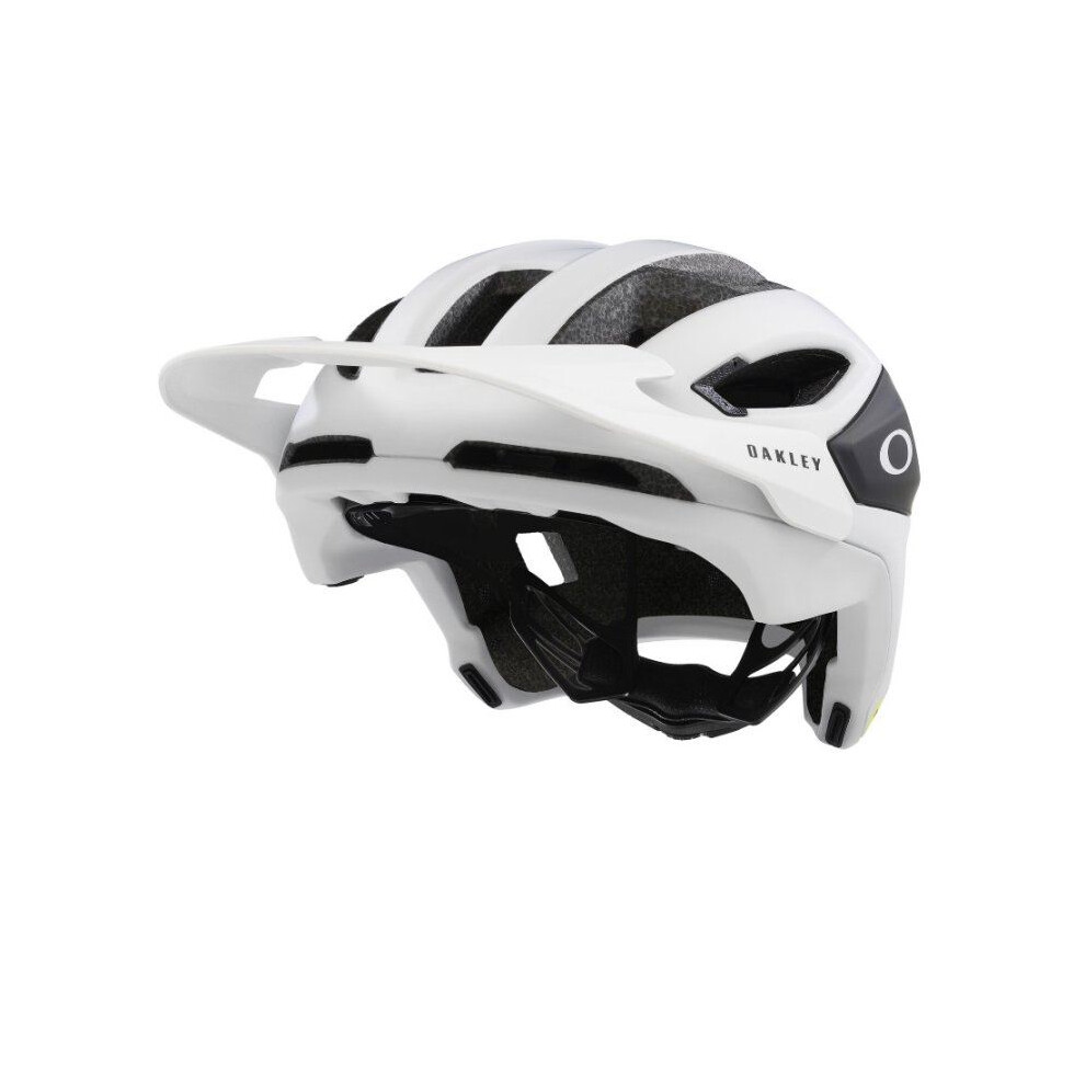 (L, Matte White) Oakley DRT3 Trail Cycling & Mountain Bike Helmet In Vent Eyewear Storage Matte White