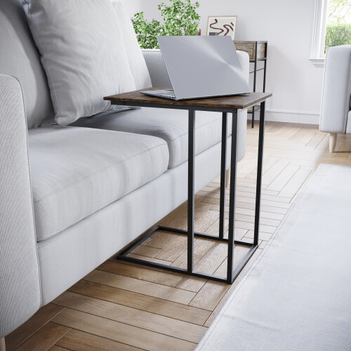 Vida Designs (Dark Wood) Brooklyn C Shape End Side Coffee Table Living Room 2