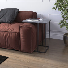 (Grey) Brooklyn C Shape End Side Coffee Table Living Room