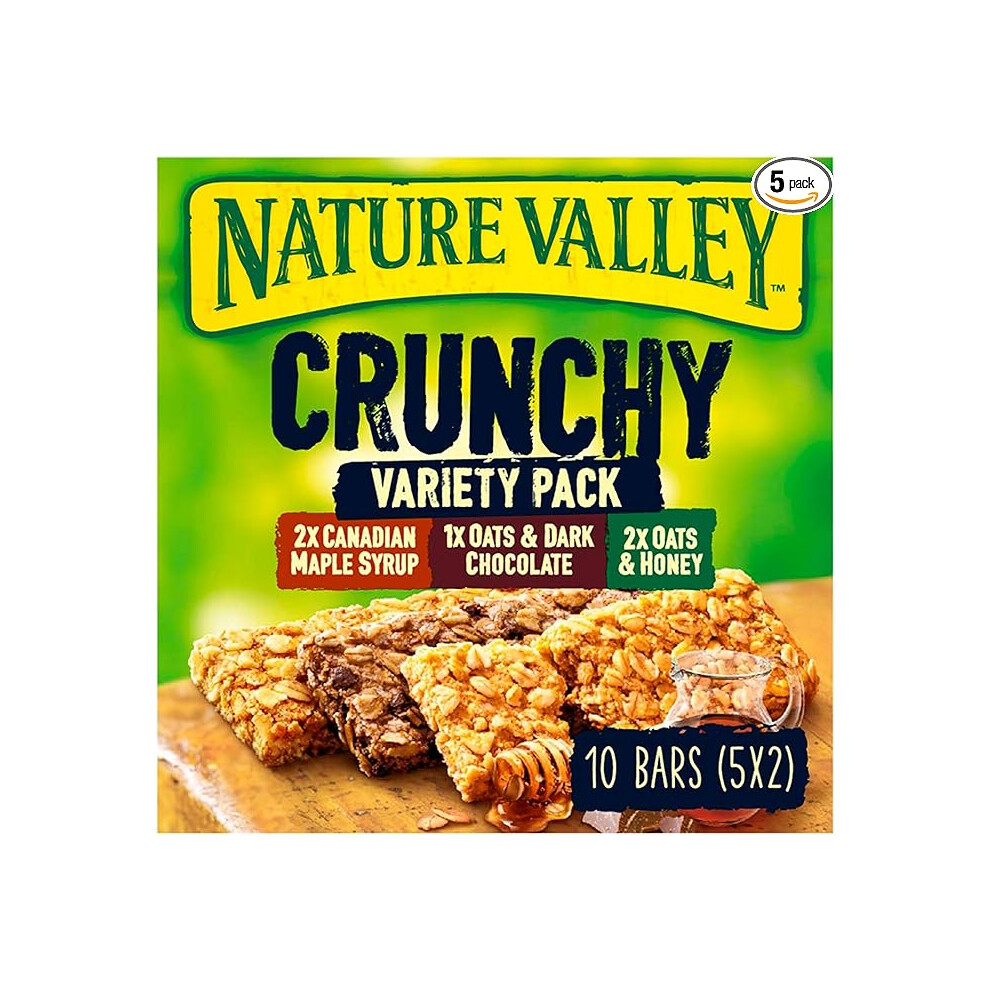 Nature Valley Crunchy Variety Pack Cereal Bars 5 x 42g (Pack of 5, total 25 Bars) (Packaging may vary)