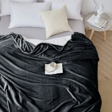 (Single Fleece Blankets:130 x 150 cm) Luxury Grey Sherpa Fleece Blanket Bed & Sofa Fleece Travel Blankets Winter Warm Mink Throw
