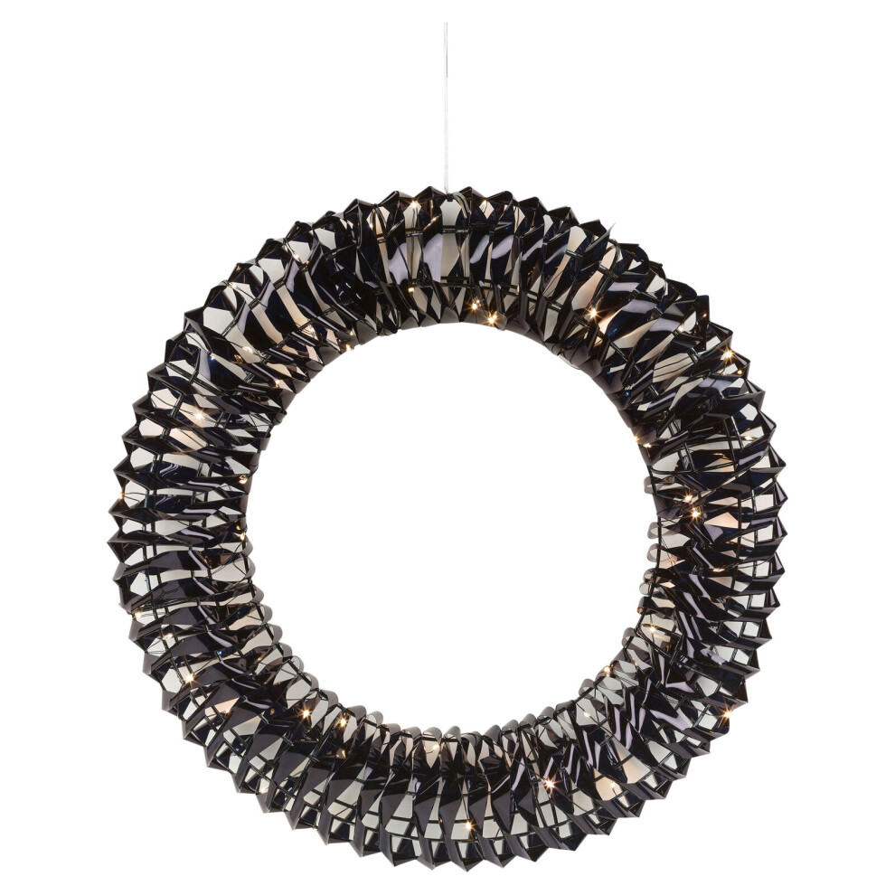 Urbn Living (30Cm ) Wreath Decoration With Xmas Led Christmas Decor Hanging Ornament Lights Black