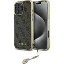 Guess 4G Charms Collection Case for iPhone 16 Pro 6.3" Brown - GUHCP16LGF4GBR