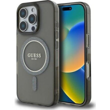 Guess IML Glitter Circle Case with MagSafe for iPhone 16 Pro 6.3" Black - GUHMP16LHFGEREK