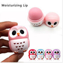 Candy Color Owl Shape Moisturizing Lip Balm Natural Plant Sphere Lipstick Fruit