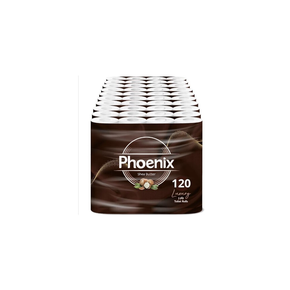 Phoenix 120 Rolls Shea Butter Fragrance 3 Ply Toilet Rolls Mega Pack