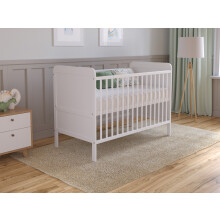 (White) Levi Cot Bed 120x60cm with Microfiber Quilted mattress