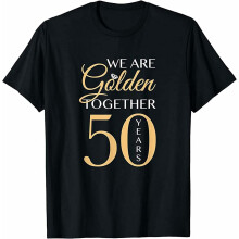 (Black, XS) Romantic Shirt for Couples 50th Wedding Tee Black