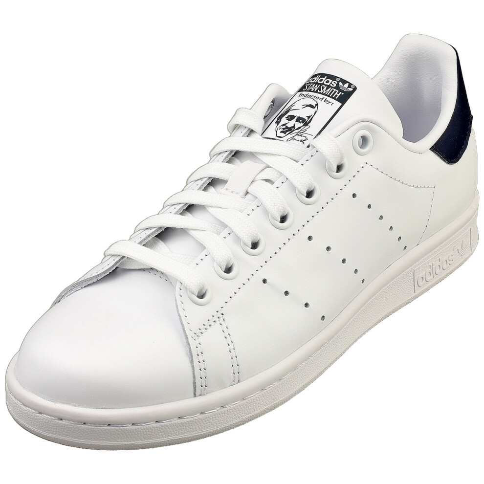 (3.5) adidas Stan Smith Mens Classic Trainers in White Navy
