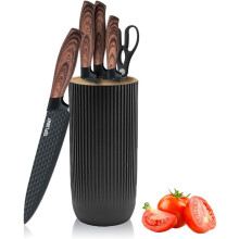 Kitchen Knife Set, 6 Pieces Professional Knife Set for Kitchen, Ultra-Sharp Stainless Steel Chef Knife Set with Universal Knife Block